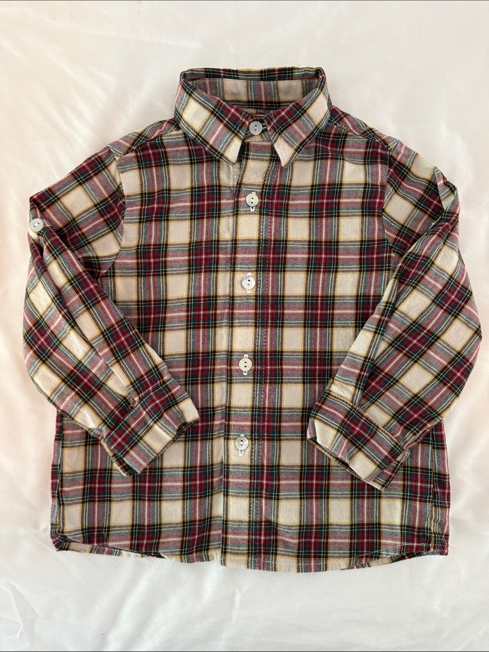 La Coqueta Boys Plaid Button Down Shirt - 2Y